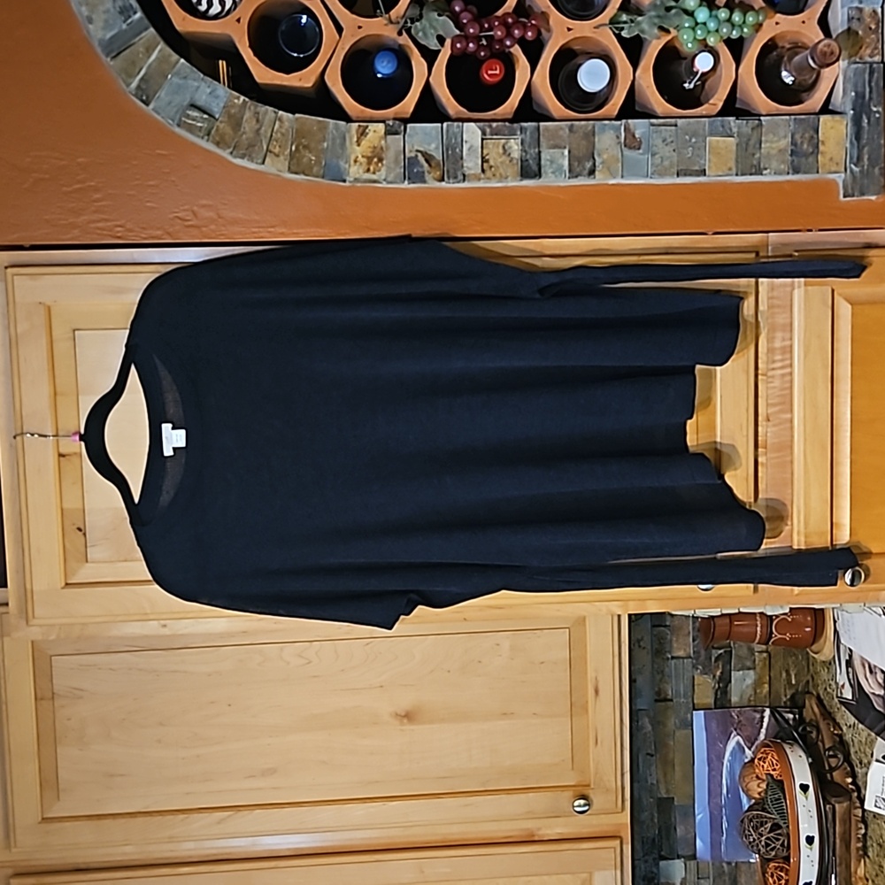 J. Jill Navy Blue Linen Blend Knit Poncho Tunic Sweater Top